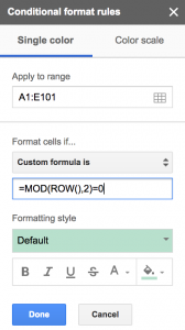 Google Sheets Conditional Format Rules Sidebar